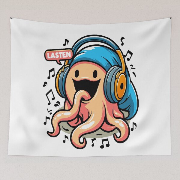 Item preview, Groovy Octopus - A Musical Sea Creature Design designed and sold by Designowner.