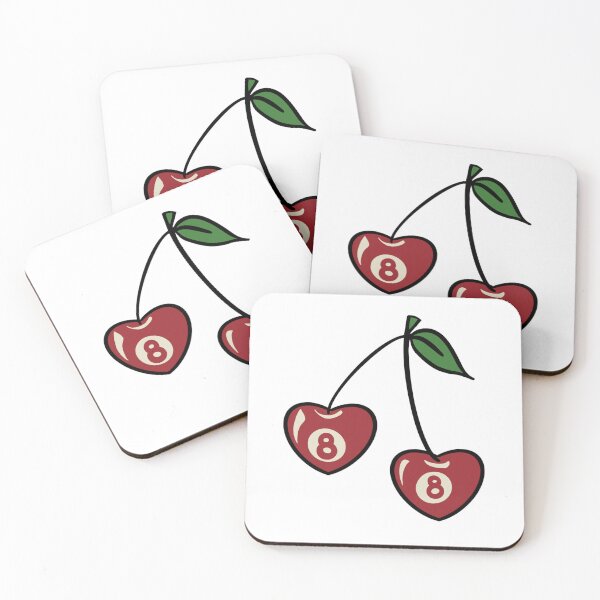 Item preview, Cherry 8 ball heart sticker designed and sold by CustomsAnahita.