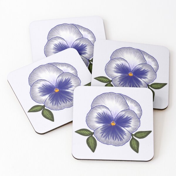 Item preview, White purple pansy flower floral digital drawing designed and sold by Beardraws18.