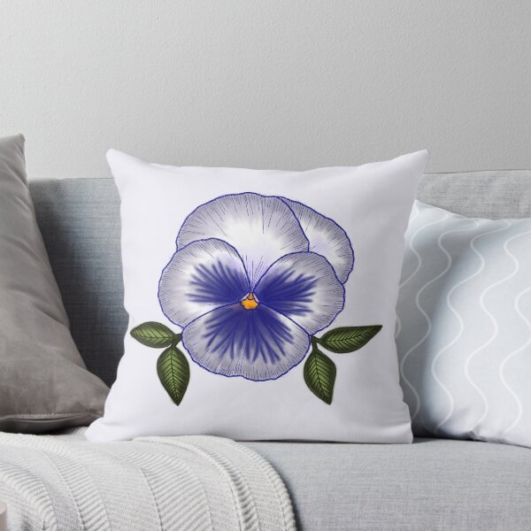 Item preview, White purple pansy flower floral digital drawing designed and sold by Beardraws18.