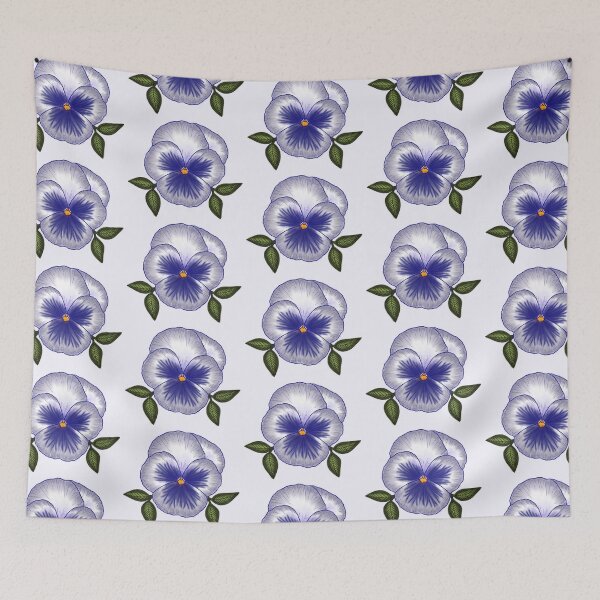 Item preview, White purple pansy flower floral digital drawing designed and sold by Beardraws18.