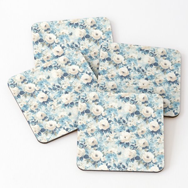Item preview, Radiant Elegance Retro Blue Rose Pattern designed and sold by Dasvilo.