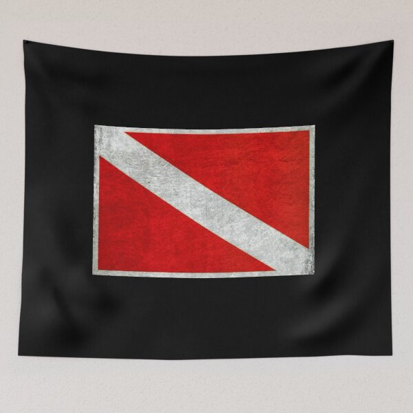 Item preview, Vintage scuba diving flag: all sales support ocean conservation  designed and sold by seekingclarity.