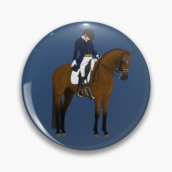 Item preview, Bay Dressage Horse and Rider Salute designed and sold by DappledMoon.