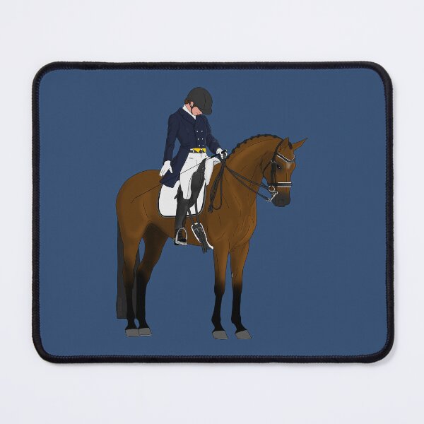 Item preview, Bay Dressage Horse and Rider Salute designed and sold by DappledMoon.