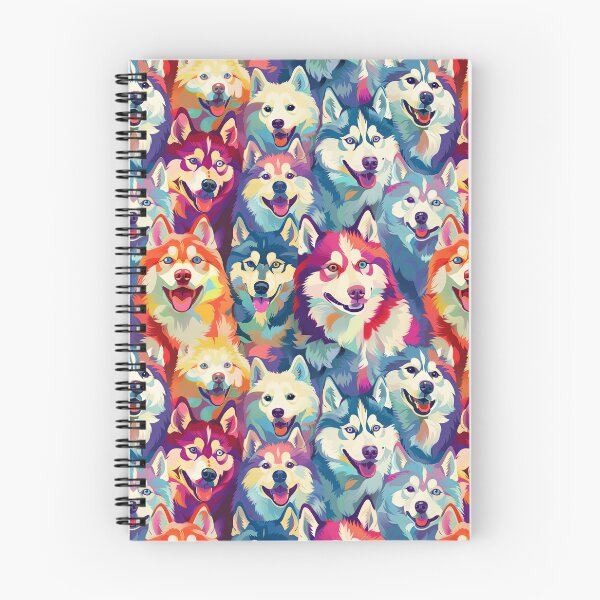 Item preview, Crowded Canines: Colorful Husky Print designed and sold by cruzjone.