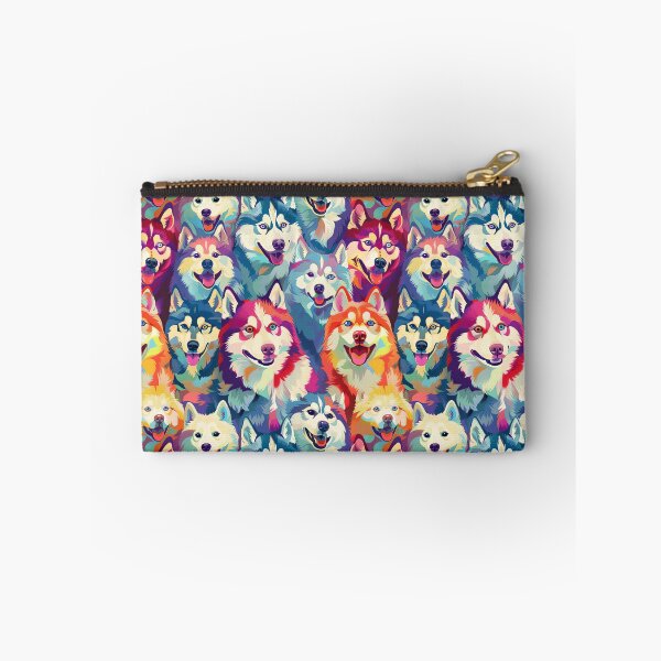 Item preview, Crowded Canines: Colorful Husky Print designed and sold by cruzjone.