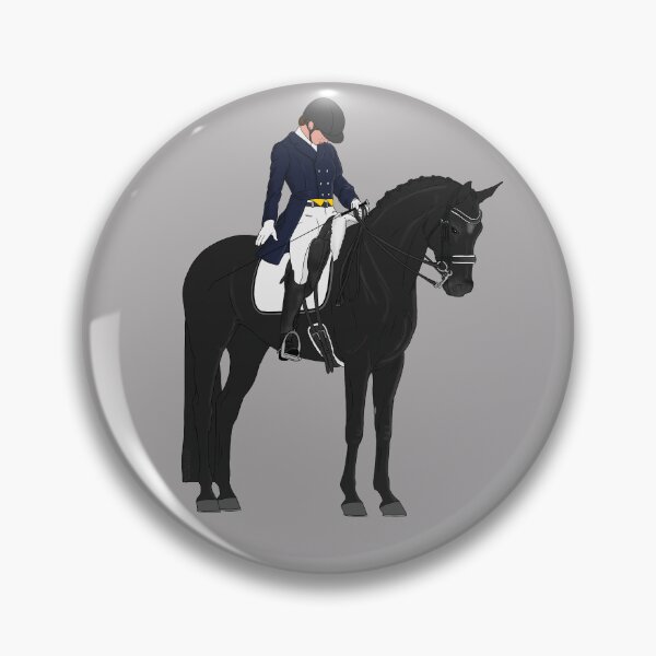 Item preview, Black Dressage Horse and Rider Salute designed and sold by DappledMoon.