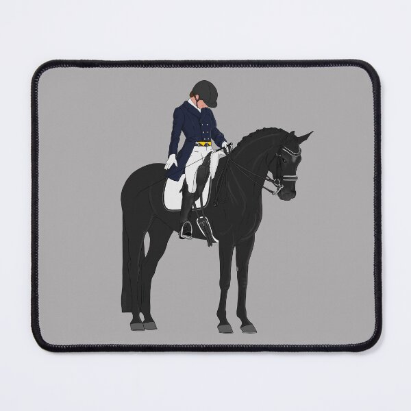 Item preview, Black Dressage Horse and Rider Salute designed and sold by DappledMoon.