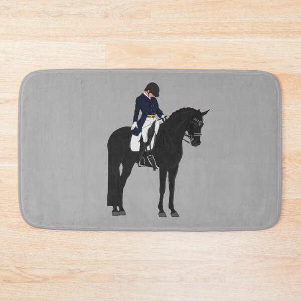 Item preview, Black Dressage Horse and Rider Salute designed and sold by DappledMoon.