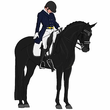 Aperçu de l'œuvre Salut du cheval et du cavalier de dressage noir de DappledMoon