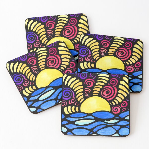 Item preview, Neurographic Watercolor Beach Sunset designed and sold by Sheila Pressley.