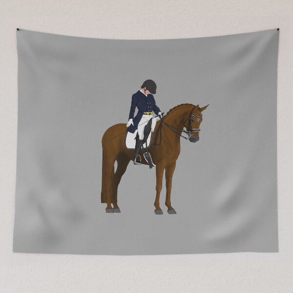 Item preview, Chestnut Dressage Horse and Rider Salute designed and sold by DappledMoon.