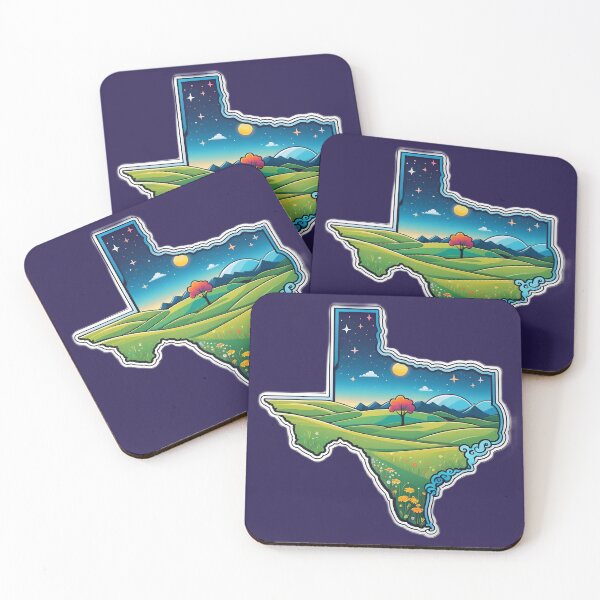Item preview, USA Texas Map Starry Night Landscape designed and sold by TheArtOfPat.
