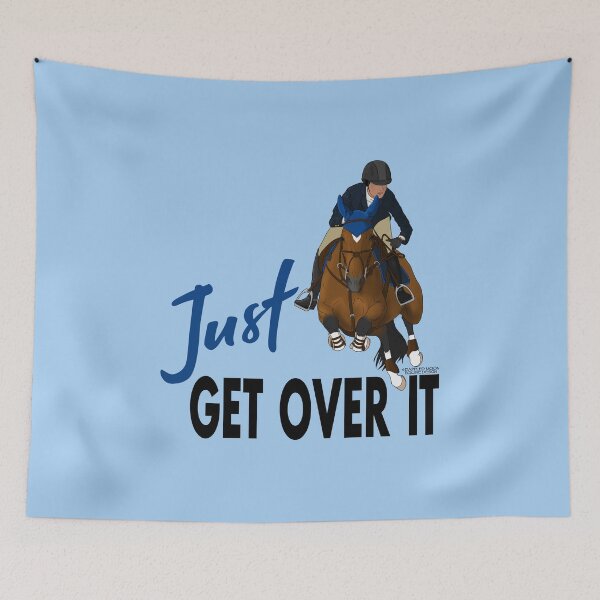 Item preview, Just Get Over It Bay Horse and Rider in Blue designed and sold by DappledMoon.