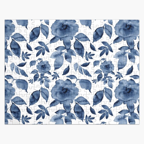 Item preview, Rosie – Midnight Blue on White designed and sold by Elizabeth Becker.