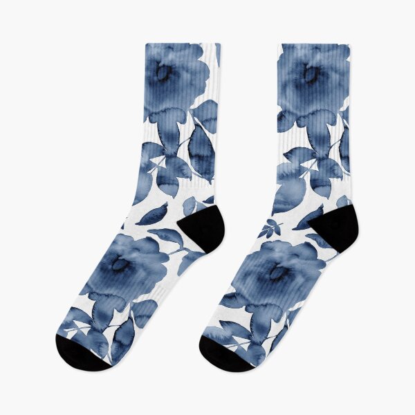 Item preview, Rosie – Midnight Blue on White designed and sold by Elizabeth Becker.