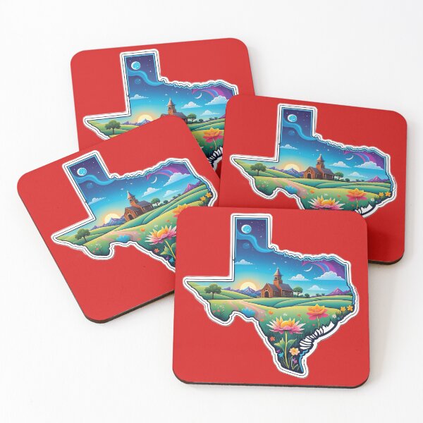 Item preview, USA Texas Map Starry Night Landscape designed and sold by TheArtOfPat.