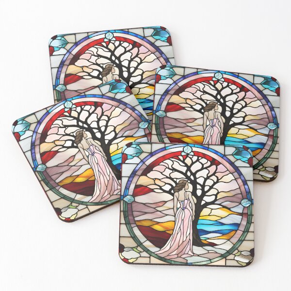 Item preview, Stained glass window with a woman in nature 10 designed and sold by Visual Arts Sławomir Grzanek.