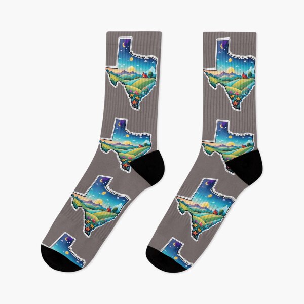 Item preview, USA Texas Map Starry Night Landscape designed and sold by TheArtOfPat.