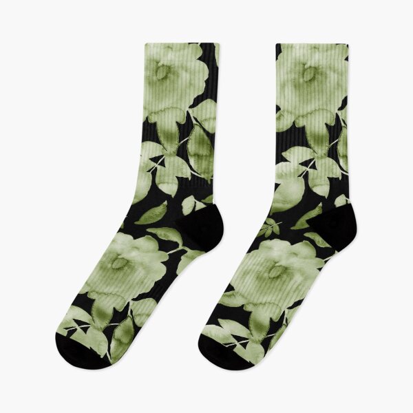 Item preview, Rosie – Olive Green on Black designed and sold by Elizabeth Becker.