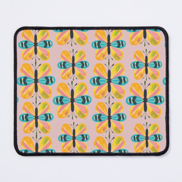 Item preview, Retro Butterflies - Pink and Yellow - 1960s Pattern designed and sold by DreamersPlan.
