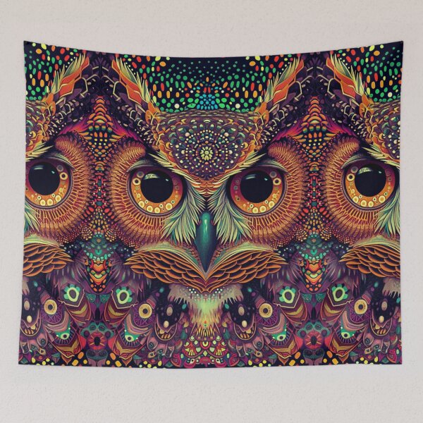 Item preview, Mystical Psychedelic Owl - Enchanting Wildlife Art Print designed and sold by Nicholas Panek.