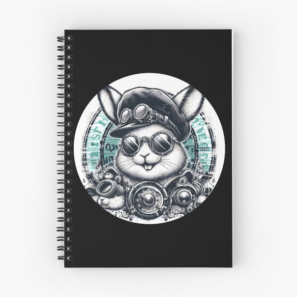 Item preview, black and white rabbit wearing goggles and a hat steampunk designed and sold by Mechanical-Artt.