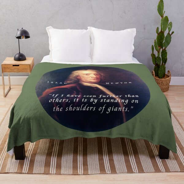Item preview, Isaac Newton portrait and quote: If I have seen further than others, it is by standing on the shoulders of giants. designed and sold by artbleed.