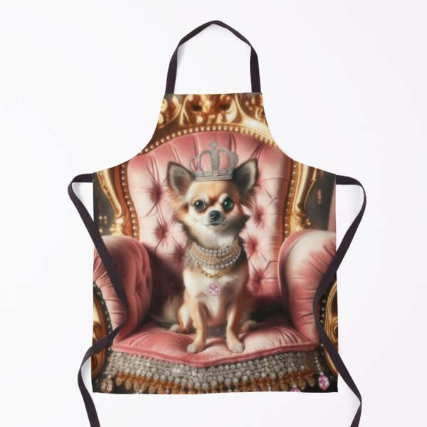 Item preview, Chihuahua Regal Queen on throne dog portrait designed and sold by CritterManiaUK.