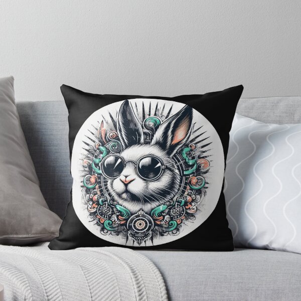 Item preview, rabbit wearing sunglasses, psychedelic art designed and sold by Mechanical-Artt.