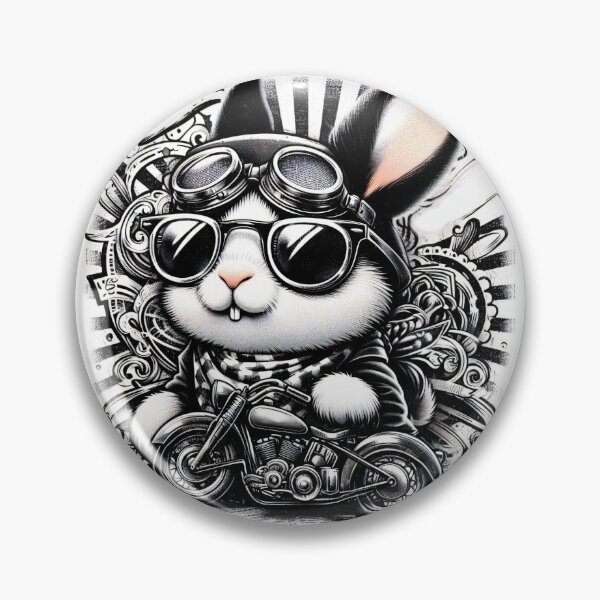 Item preview, bunny wearing goggles and riding a motorcycle designed and sold by Mechanical-Artt.