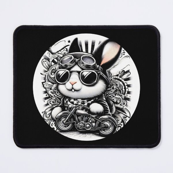 Item preview, bunny wearing goggles and riding a motorcycle designed and sold by Mechanical-Artt.