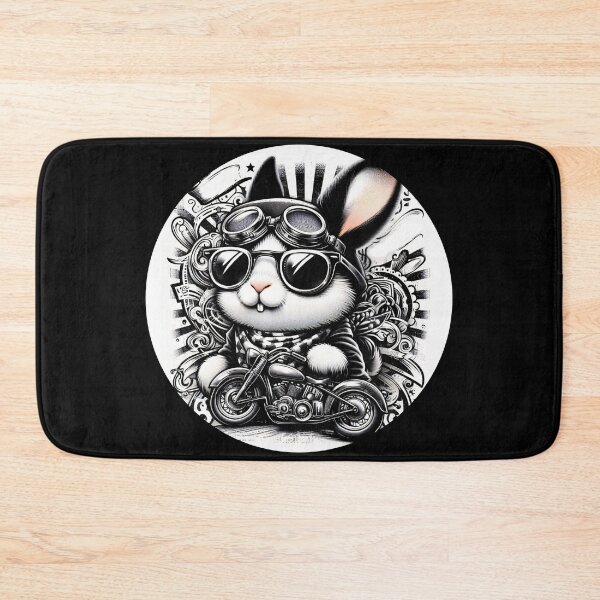 Item preview, bunny wearing goggles and riding a motorcycle designed and sold by Mechanical-Artt.