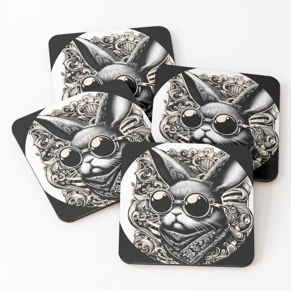Item preview, rabbit wearing glasses designed and sold by Mechanical-Artt.