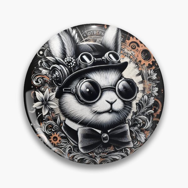 Item preview, rabbit wearing a hat and glasses designed and sold by Mechanical-Artt.
