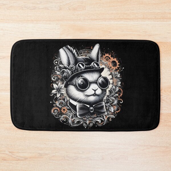 Item preview, rabbit wearing a hat and glasses designed and sold by Mechanical-Artt.