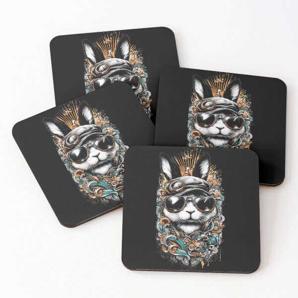 Item preview, rabbit wearing sunglasses and a hat designed and sold by Mechanical-Artt.