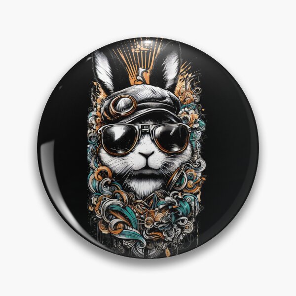 Item preview, rabbit wearing sunglasses and a hat designed and sold by Mechanical-Artt.