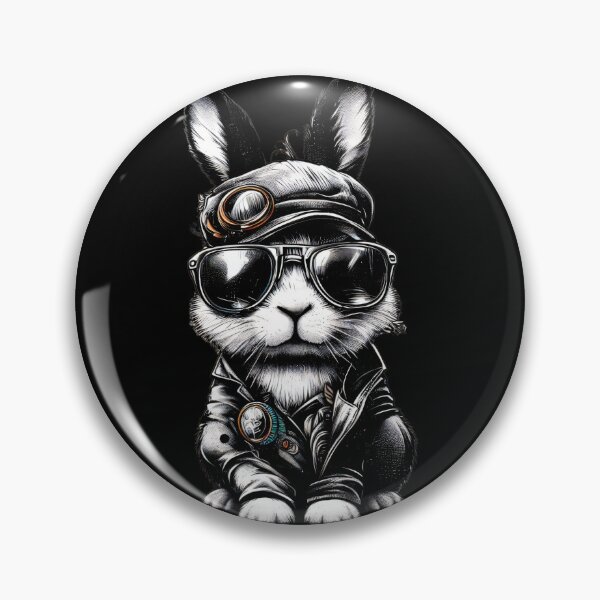 Item preview, rabbit wearing sunglasses and a leather jacket designed and sold by Mechanical-Artt.
