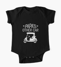 Papa's Other Car - Golf Cart - Funny Grandpa Golfing Shirt One Piece - Short Sleeve