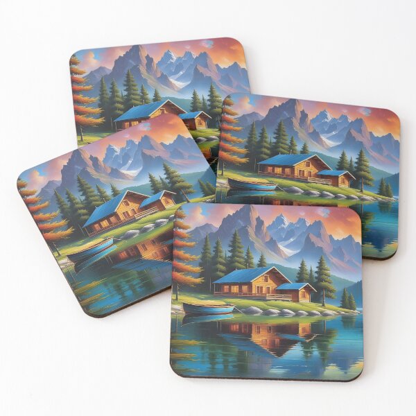 Item preview, Country House Next to Lake and Mountains. designed and sold by Pixevol.