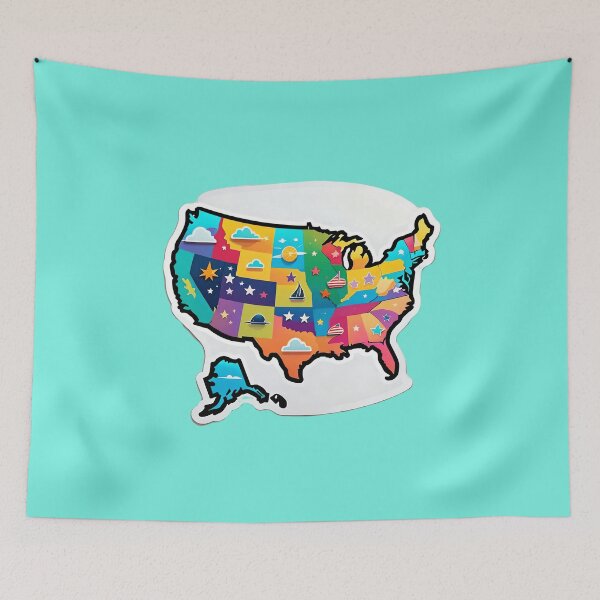 Item preview, USA United States Of America Map designed and sold by TheArtOfPat.