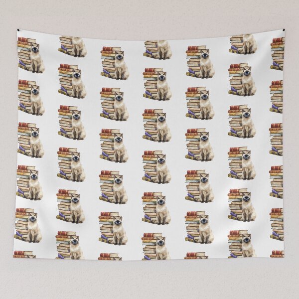 Item preview, Balinese Cat And Books designed and sold by TheAnimalZ00.