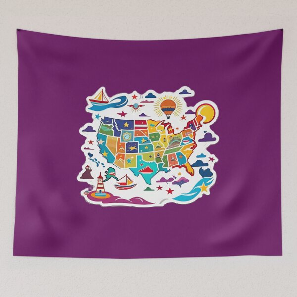 Item preview, USA United States Of America Map designed and sold by TheArtOfPat.