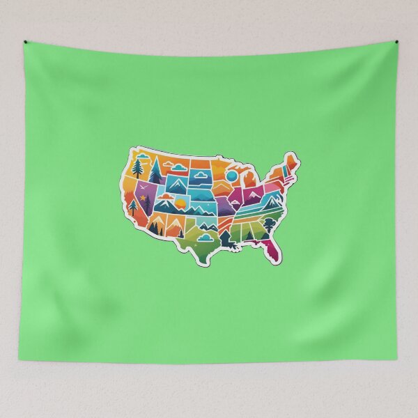 Item preview, USA United States Of America Map designed and sold by TheArtOfPat.