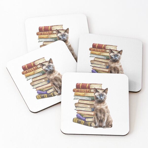Item preview, Burmese Cat And Books designed and sold by TheAnimalZ00.