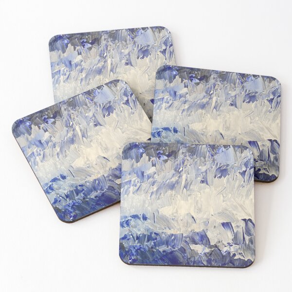 Item preview, Abstract blue painting designed and sold by Aroeldesigns.