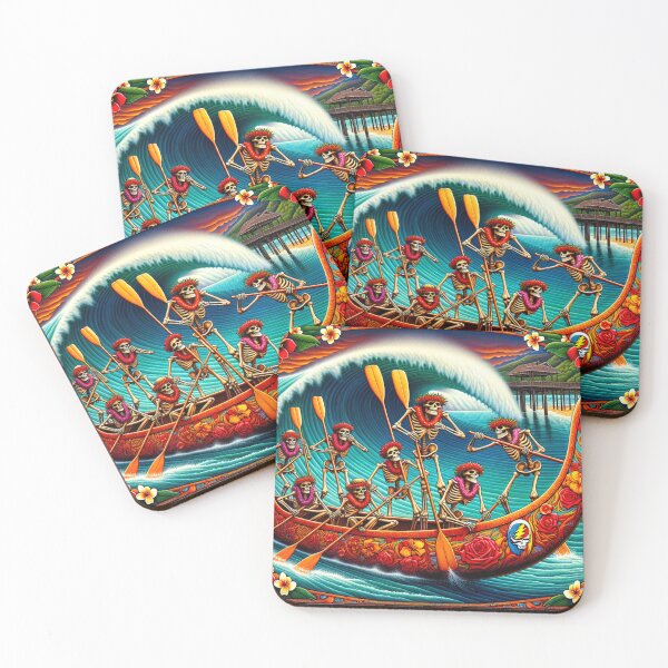 Item preview, Paddling Outrigger Skeletons On Hanalei Bay North Shore Kauai designed and sold by HippieFarms11.