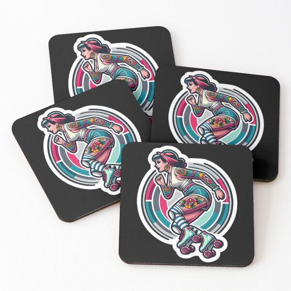 Item preview, Tattooed Rollerskater Pinup designed and sold by PinUpPizzazz.